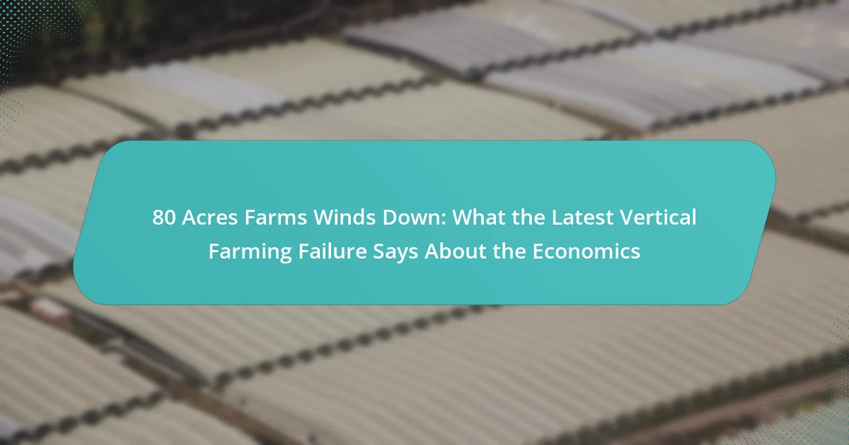 80 Acres Farms Winds Down: What the Latest Vertical Farming Failure Says About the Economics