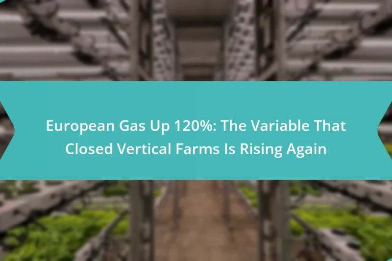 European Gas Up 120%: The Variable That Closed Vertical Farms Is Rising Again