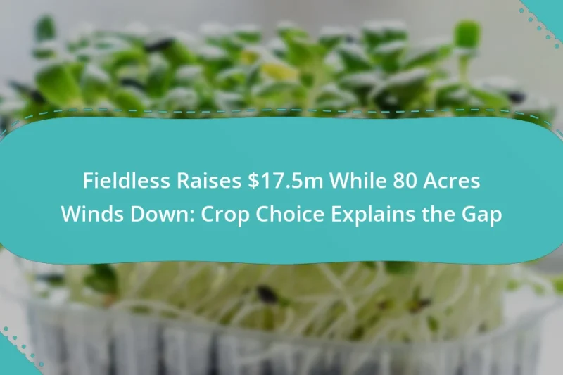 Fieldless Raises $17.5m While 80 Acres Winds Down: Crop Choice Explains the Gap