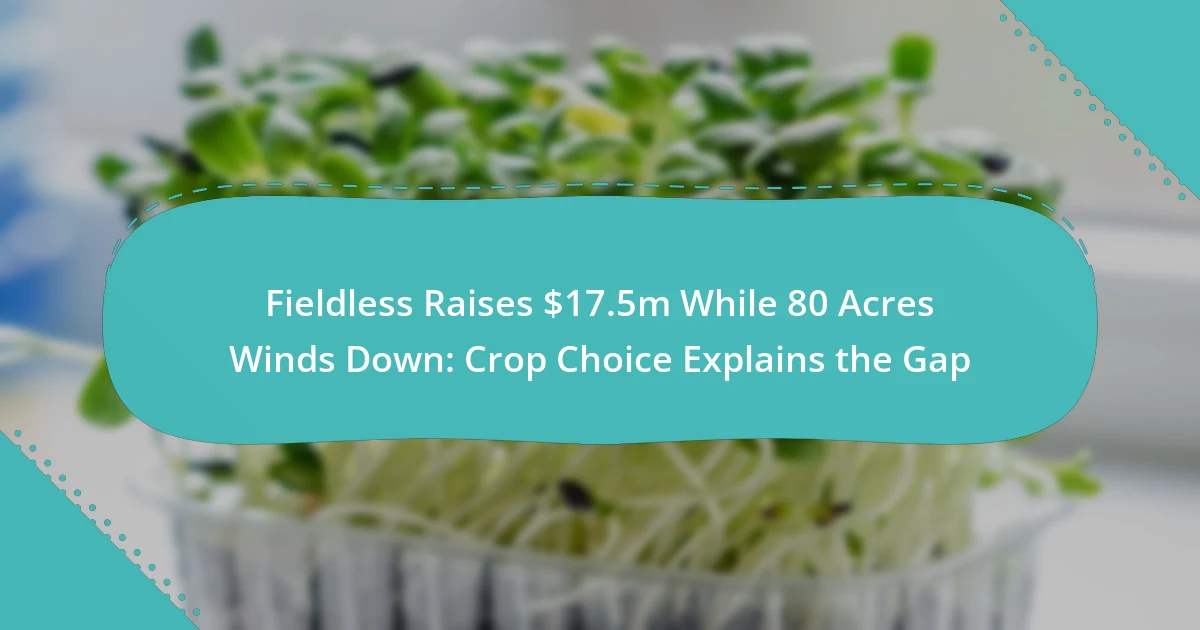 Fieldless Raises $17.5m While 80 Acres Winds Down: Crop Choice Explains the Gap