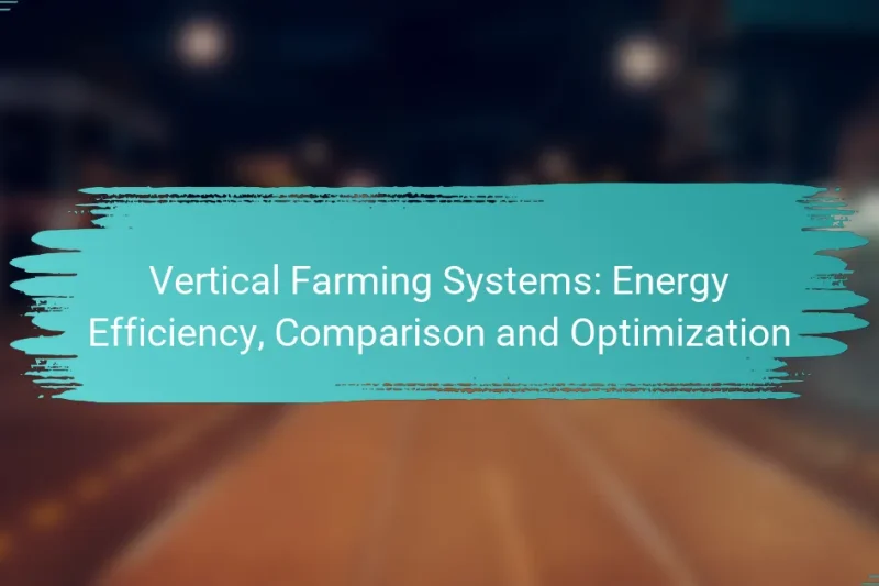 Vertical Farming Systems: Energy Efficiency, Comparison and Optimization