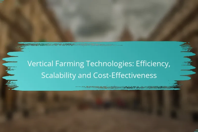 Vertical Farming Technologies: Efficiency, Scalability and Cost-Effectiveness