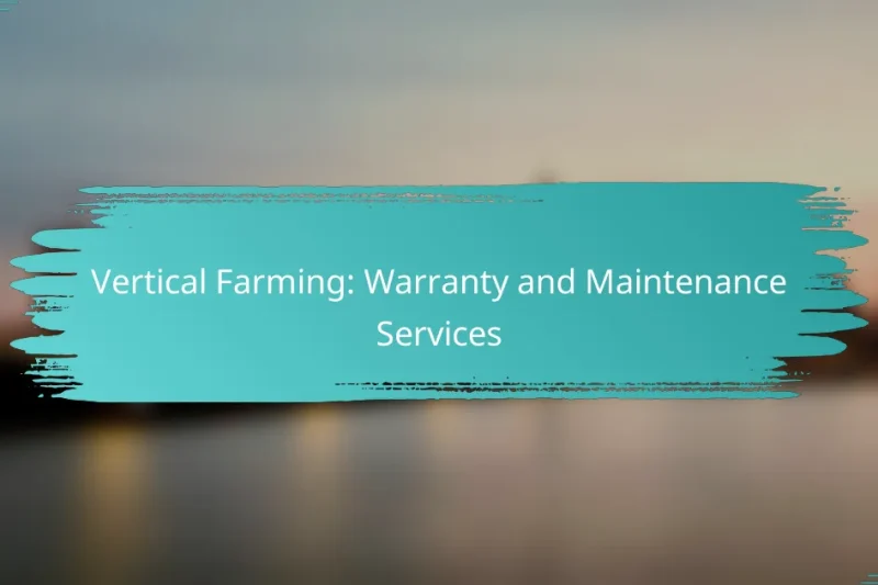 Vertical Farming: Warranty and Maintenance Services