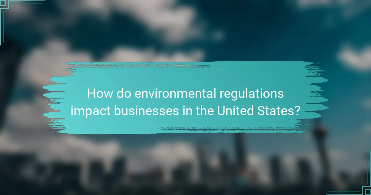 How do environmental regulations impact businesses in the United States?