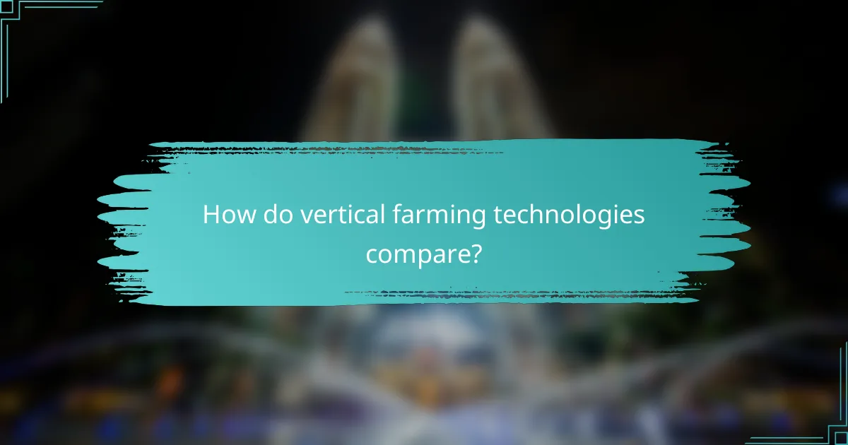 How do vertical farming technologies compare?