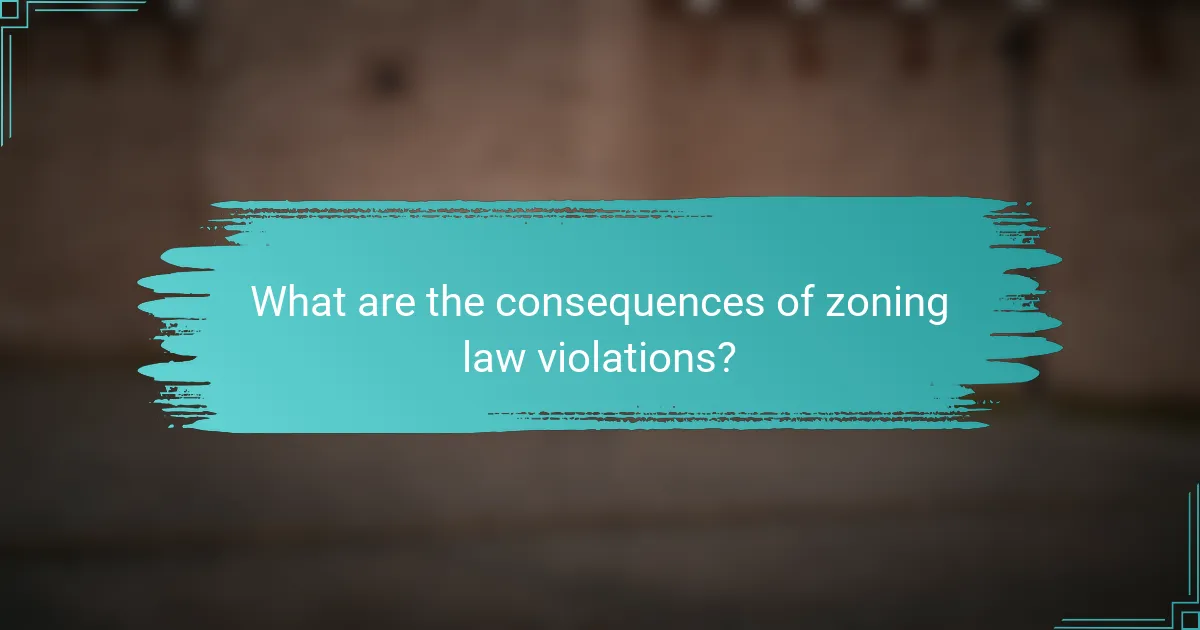What are the consequences of zoning law violations?